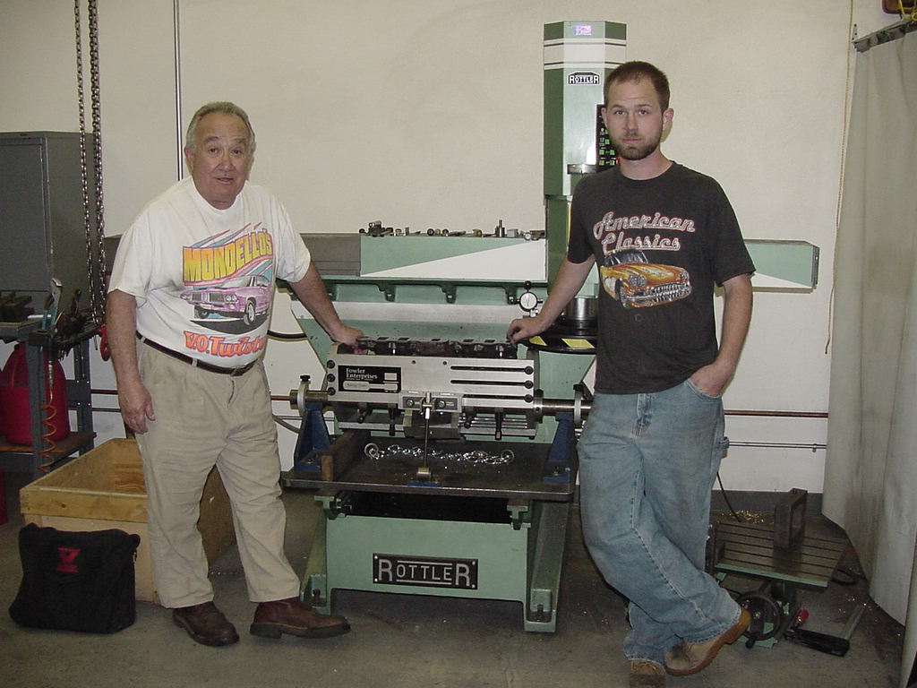 Fixture at Joe Miondello's shop in Rottler machine